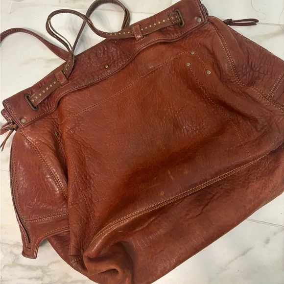 Jerome Dreyfuss Cognac Leather Satchel - Picture 14 of 16